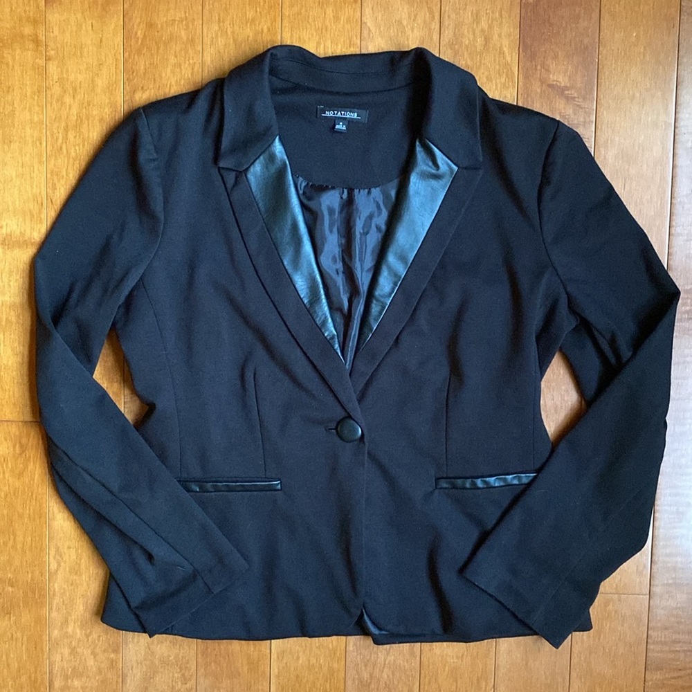 Leather Trim Blazer